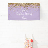 Custom Lavender Purple & Gold Birthday Party Prop Banner (InSitu)