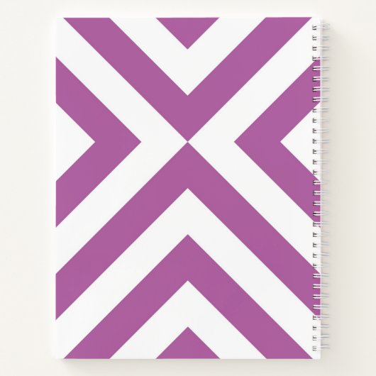 Custom Lavender und White Chevrons Notebook Notizbuch (Rückseite)