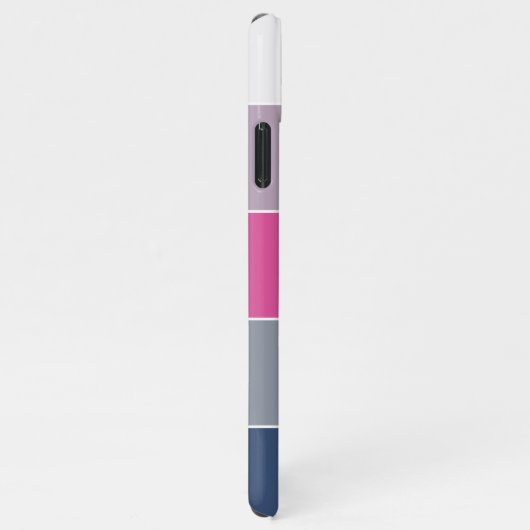 Custom Lavender Violet Dark Blue Pink Grau Streife iPhone Hülle (Rechte Seite)