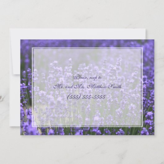 Custom Lavender Wedding Probe Einladung (Rückseite)