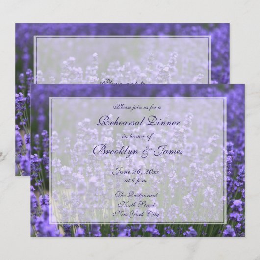 Custom Lavender Wedding Probe Einladung (Vorne/Hinten)