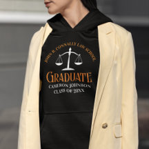Custom Law School Graduation Orange Black