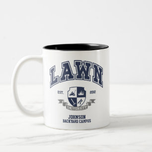Custom Lawn Mowing Funny Yard Arbeit für Vater Opa Zweifarbige Tasse