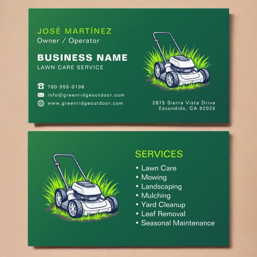 Custom Lawn Service Company Visitenkarte