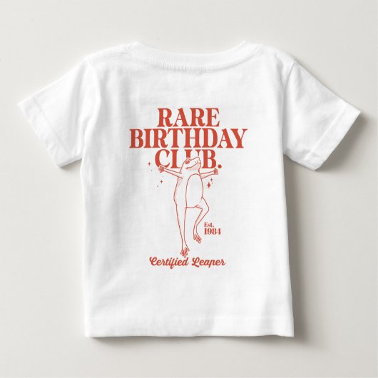 Custom Leap Year Froscher Leaper Seltenes Geburtst Baby T-shirt (Rückseite)