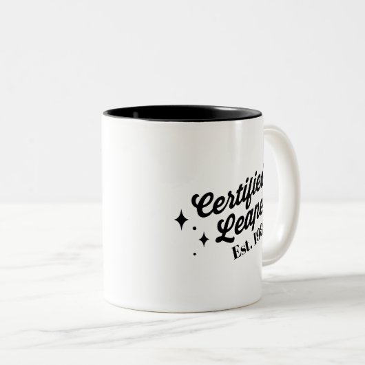 Custom Leap Year Froscher Leaper Seltenes Geburtst Zweifarbige Tasse (VorderseiteRechts)