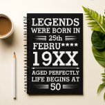 Custom Legends Were Born in Date Month Year Age Notizblock<br><div class="desc">Custom legends were born in date month year age design can be a great design to show your date of birth and your age to everyone. As well as it could be a great gift for any birthday people and it can be awesome gift for your friend and family member...</div>