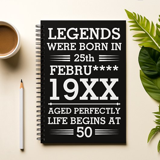 Custom Legends Were Born in Date Month Year Age Notizblock