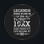 Custom Legends Were Born in Date Month Year Age Runde Wanduhr<br><div class="desc">Custom legends were born in date month year age design can be a great design to show your date of birth and your age to everyone. As well as it could be a great gift for any birthday people and it can be awesome gift for your friend and family member...</div>