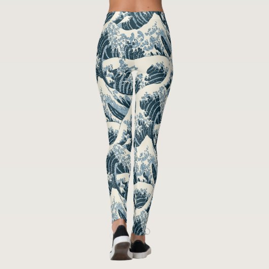 Custom Leggings - Hokusais Welle (Rückseite)