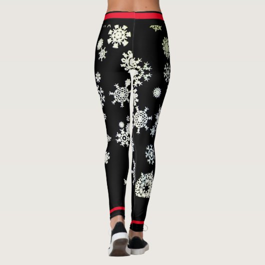 CUSTOM LEGGINGS SNOWFLAKE MIT ROT (Rückseite)