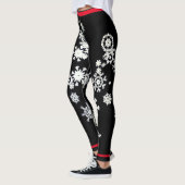 CUSTOM LEGGINGS SNOWFLAKE MIT ROT (Links)