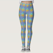 Custom Leggings Snowflakes Blue (Vorderseite)