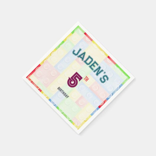 Custom Lego Block Birthday Party Napkins Serviette (Ecke)