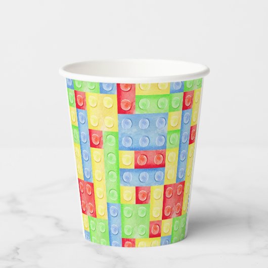 Custom Lego Themed Birthday Party Paper Cups Pappbecher (Rückseite)