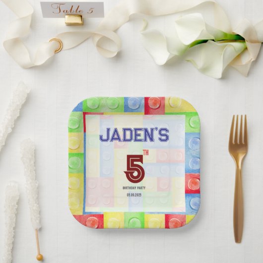 Custom Lego Themed Birthday Party Paper Plates Pappteller (Hochzeit)
