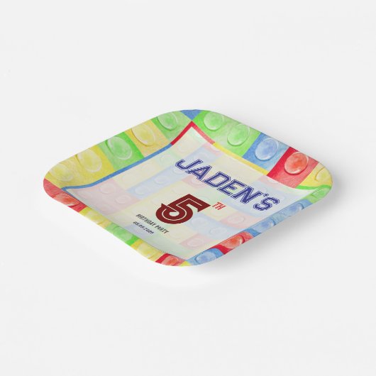 Custom Lego Themed Birthday Party Paper Plates Pappteller (Gewinkelt)