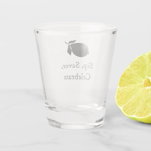 Custom Lemon Birthday Etched Schnapsglas (Rückseite)