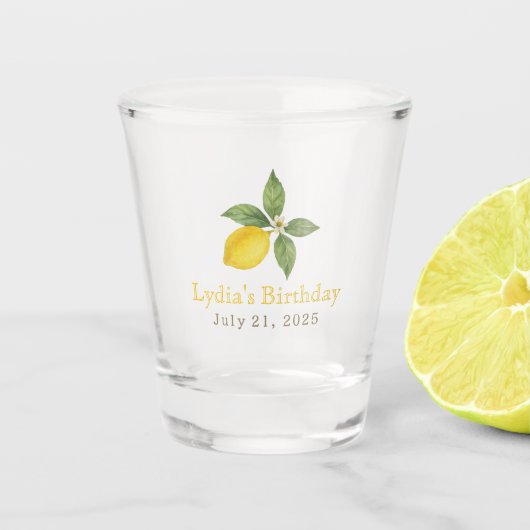 Custom Lemon Birthday Schnapsglas (Vorderseite)