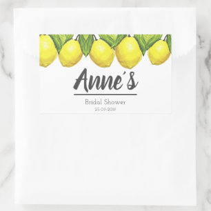Custom Lemon Brautparty Theme Wasserfarbe Rechteckiger Aufkleber