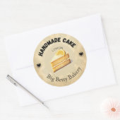 Custom Lemon Cake Labels | Personalisierte Bäckere Runder Aufkleber (Umschlag)