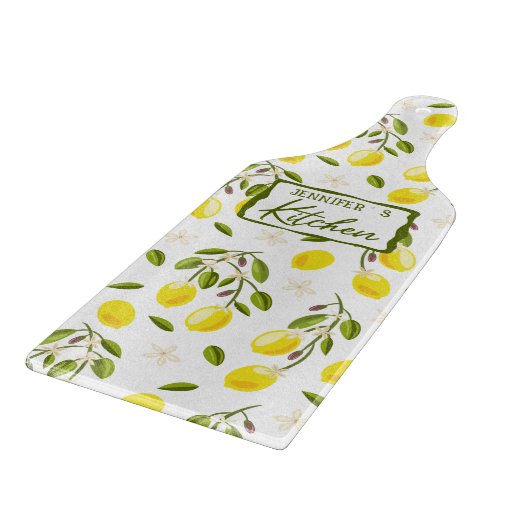 Custom Lemon, Citrus Yellow und Green Schneidebrett (Ecke)