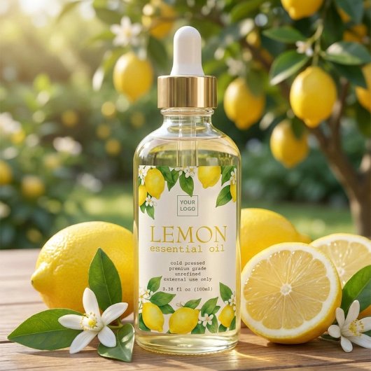 Custom Lemon Essential Oil Label Weinetikett
