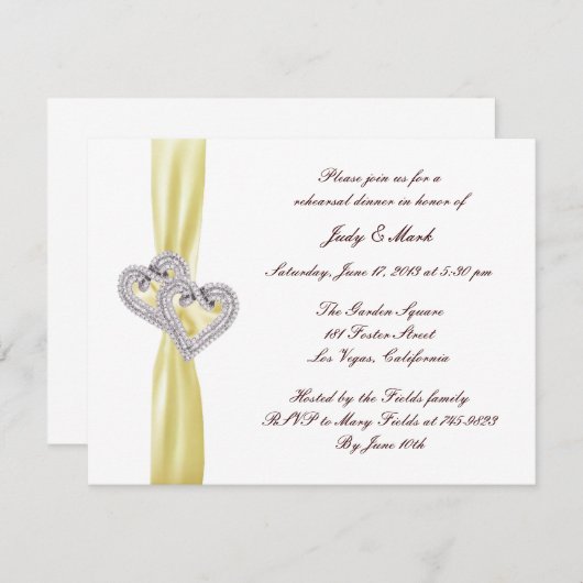 Custom Lemon Hearts Probe Abendessen Einladung (Vorne/Hinten)