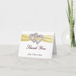 Custom Lemon Hearts Thank You Card Dankeskarte
