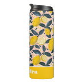 Custom Lemon Pattern Water Bottle with Name Thermosbecher (Nach rechts gedreht)