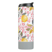 Custom Lemon Pattern Water Bottle with Name Thermosbecher (Nach links gedreht)