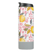 Custom Lemon Pattern Water Bottle with Name Thermosbecher (Nach rechts gedreht)