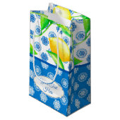 Custom Lemon und Blue Azulejos Kleine Geschenktüte (Vorderseite Schrägansicht)