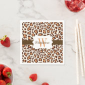 Custom Leopard Brown Tan Creme Cocktail Napkin Serviette (Beispiel)