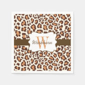 Custom Leopard Brown Tan Creme Cocktail Napkin Serviette (Vorderseite)