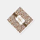 Custom Leopard Brown Tan Creme Cocktail Napkin Serviette (Ecke)