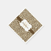 Custom Leopard Brown Tan Peach Cocktail Napkin Serviette (Ecke)