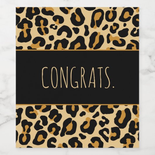 Custom Leopard Classic Modern Print Classic Wine Weinetikett (Einzelnes Label)