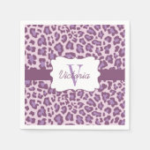 Custom Leopard Lila Lavendel Cocktail Napkin Serviette (Vorderseite)