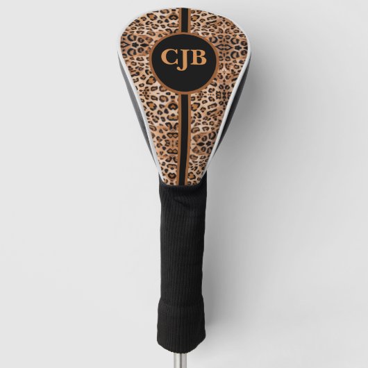 Custom Leopard Print Golf Head Cover Headcover (Vorderseite)