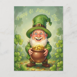 Custom Leprechaun Gnome Happy St. Patrick's Day  Postkarte