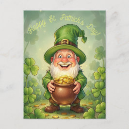 Custom Leprechaun Gnome Happy St. Patrick's Day  Postkarte