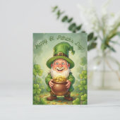 Custom Leprechaun Gnome Happy St. Patrick's Day  Postkarte (Stehend Vorderseite)