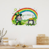 Custom Leprechaun Gnome St. Patrick's Day Shamrock Poster (Küche)