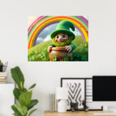 Custom Leprechaun Gnome St. Patrick's Day Shamrock Poster (Heimbüro)