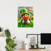 Custom Leprechaun Gnome St. Patrick's Day Shamrock Poster (Heimbüro)