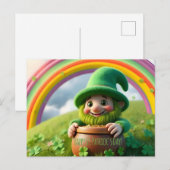 Custom Leprechaun Gnome St. Patrick's Day Shamrock Postkarte (Vorne/Hinten)