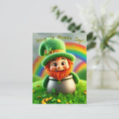 Custom Leprechaun Gnome St. Patrick's Day Shamrock Postkarte (Stehend Vorderseite)