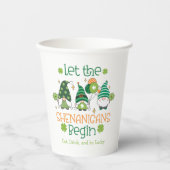 Custom Let the Shenanigans Begin Gnome Party Pappbecher (Vorderseite)