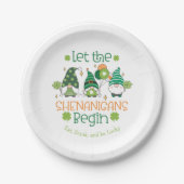Custom Let the Shenanigans Begin Gnome Party Pappteller (Vorderseite)